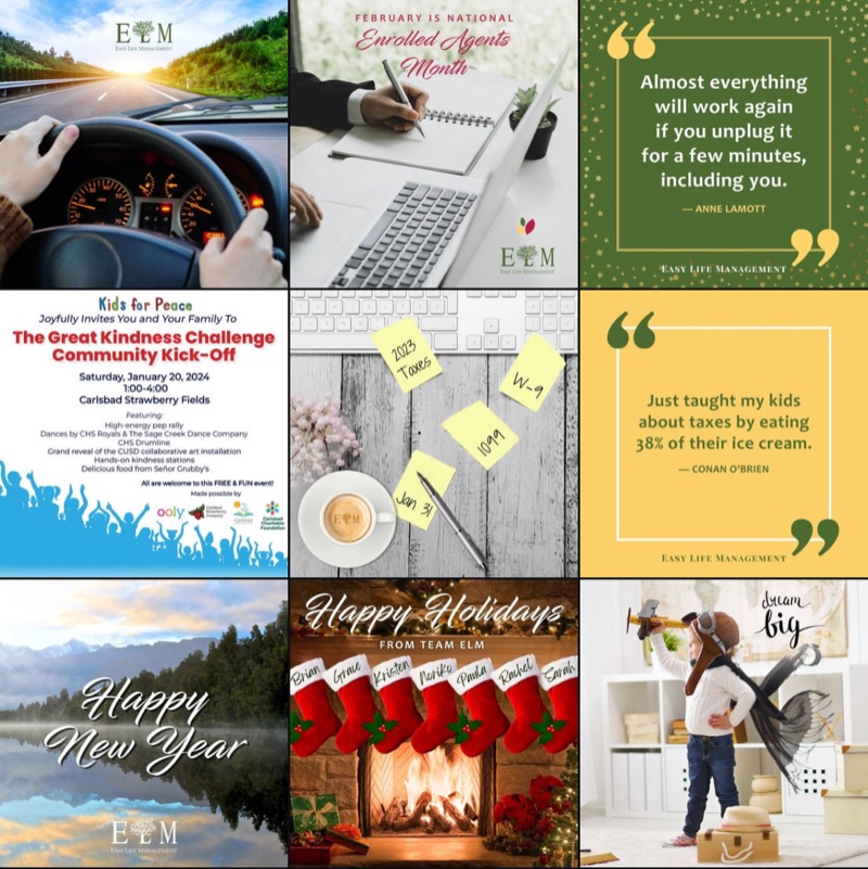 Easy Life Management social media posts