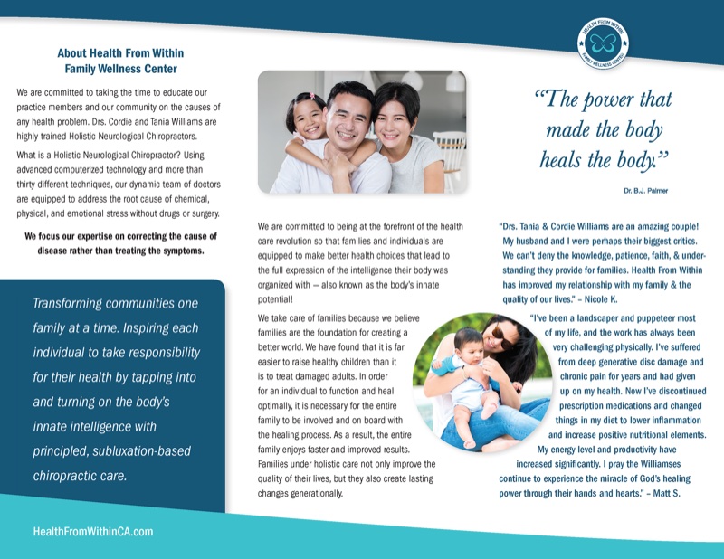 Health From Within brochure inside spread