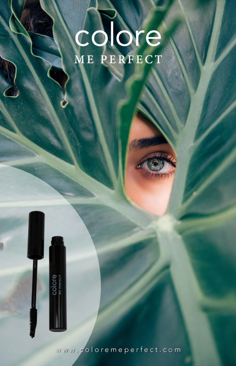 Colore Me Perfect mascara ad with tropical leaves