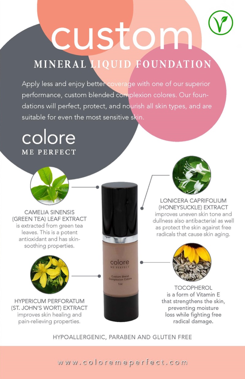 Colore Me Perfect custom foundation product sheet