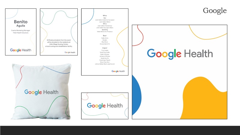 Google Health event stationery and branded items