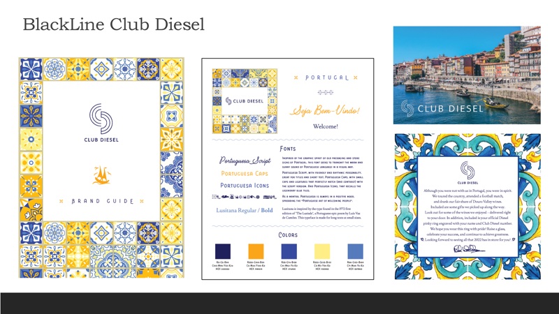 BlackLine Club Diesel event invitations and printed pieces