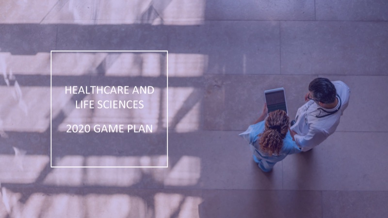 Title slide: Healthcare and Life Sciences 2020 game plan